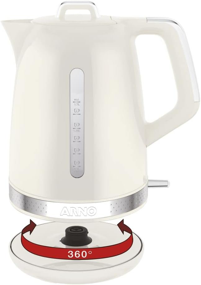 Chaleira Arno Linha Soleil com 1,7L de Capacidade e Base Giratória Marfim SKET - Miniatura 3