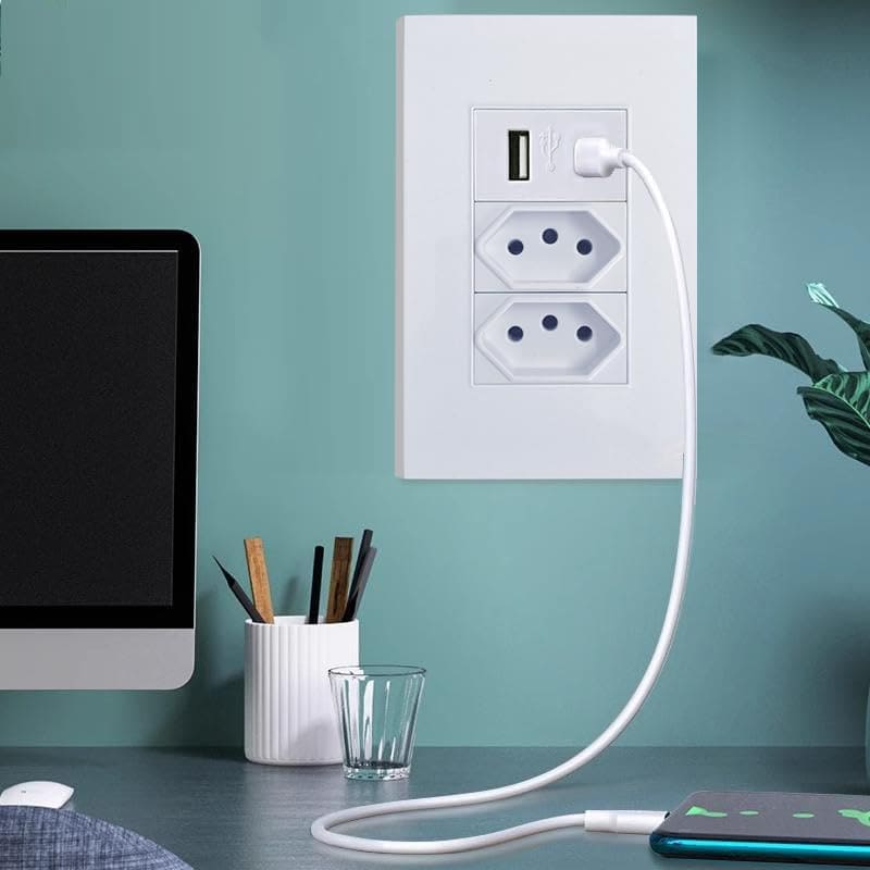 Tomada De Parede Duo 10A 2 Portas 10A NB14136 com 1 USB Tipo-A - Miniatura 6