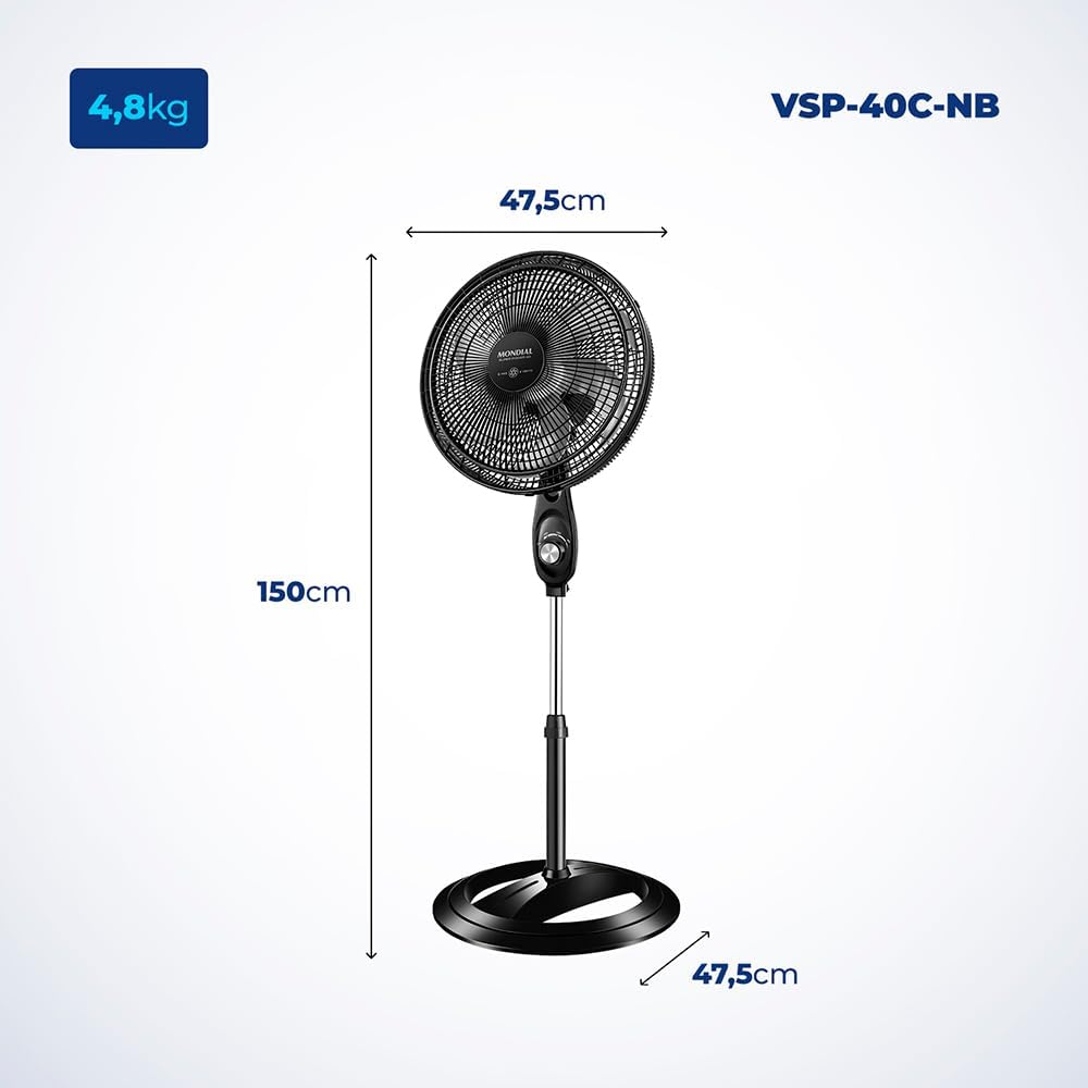 Ventilador Coluna Mondial, 40cm, 6 pás, Super Power BIVOLT - Miniatura 2