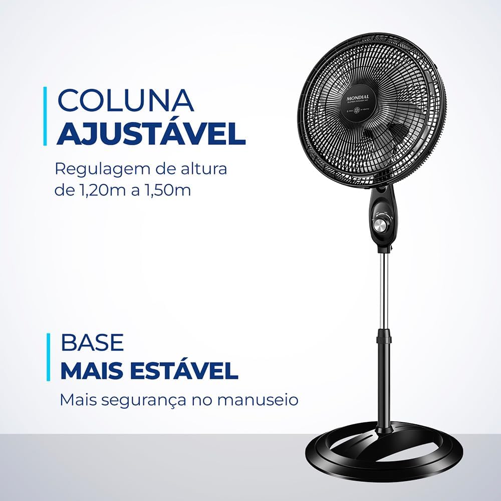 Ventilador Coluna Mondial, 40cm, 6 pás, Super Power BIVOLT - Miniatura 5