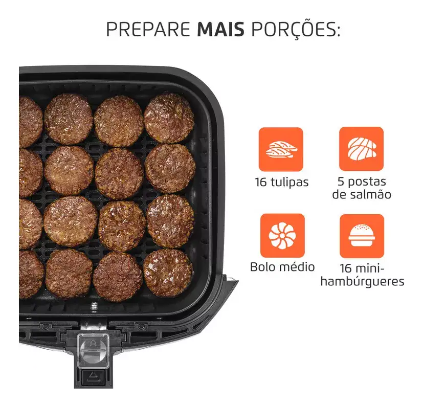 Fritadeira sem óleo air fryer 4L Mondial preto 1500W AFN-40-BFT - Miniatura 4