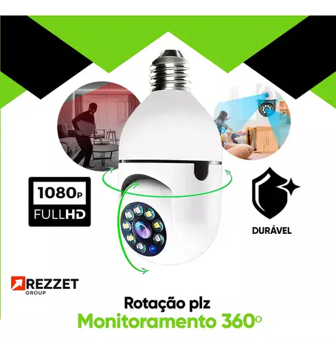 Câmera de Segurança Fergusom Lâmpada IP Wi-Fi com Visão Noturna - Miniatura 2