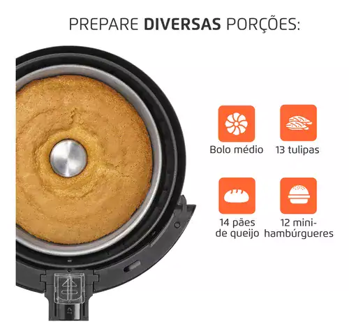 Fritadeira Sem Óleo Air Fryer 3,5l Preto 1500w Af-31 Mondial 127V - Miniatura 5