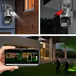 Câmera Inteligente P11 Wi-Fi 4K | Dupla Lente PTZ + Fixa | Giro 360° | Visão Noturna Colorida | Áudio Bidirecional | Detecção Humana & Luz Alerta – Compatible com Alexa e Google Home - Miniatura 6