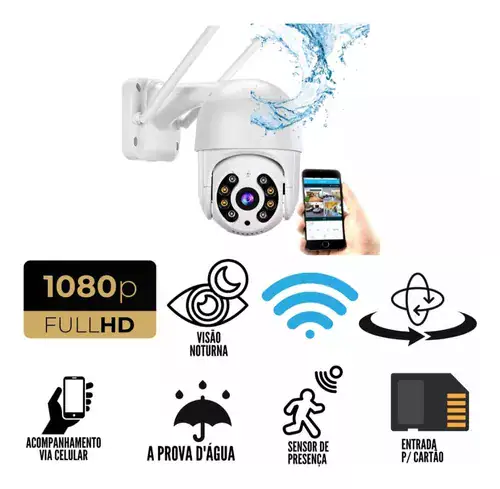 Câmera de Segurança Inteligente 360° Wi-Fi Externa 2k Tuym Full HD Jortan - Miniatura 10
