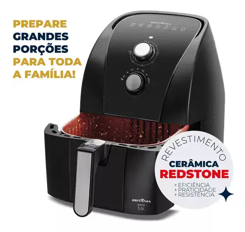 Air Fryer Britânia 5,5l Antiaderente Redstone 1500w Bfr50 - Miniatura 6