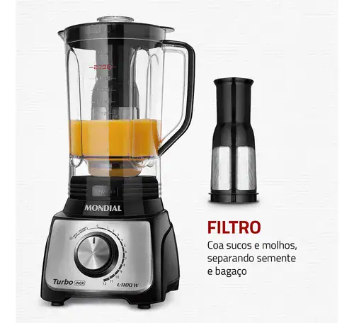 Liquidificador Turbo Mondial 1100W L-1100 BI - Miniatura 5
