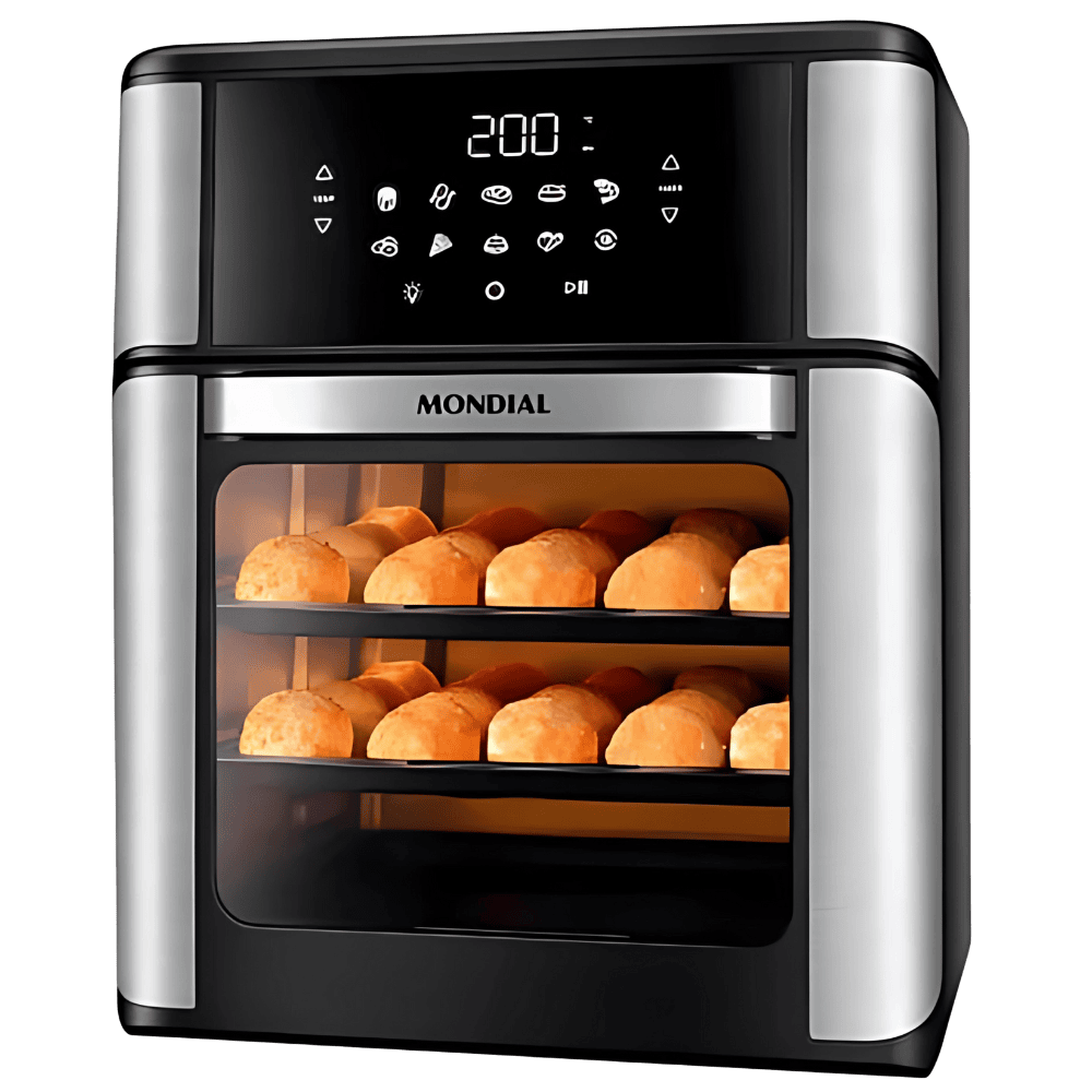 Fritadeira Air Fryer Forno Oven 12L Mondial Preto/Inox 2000W AFON-12L-BI - Miniatura 1