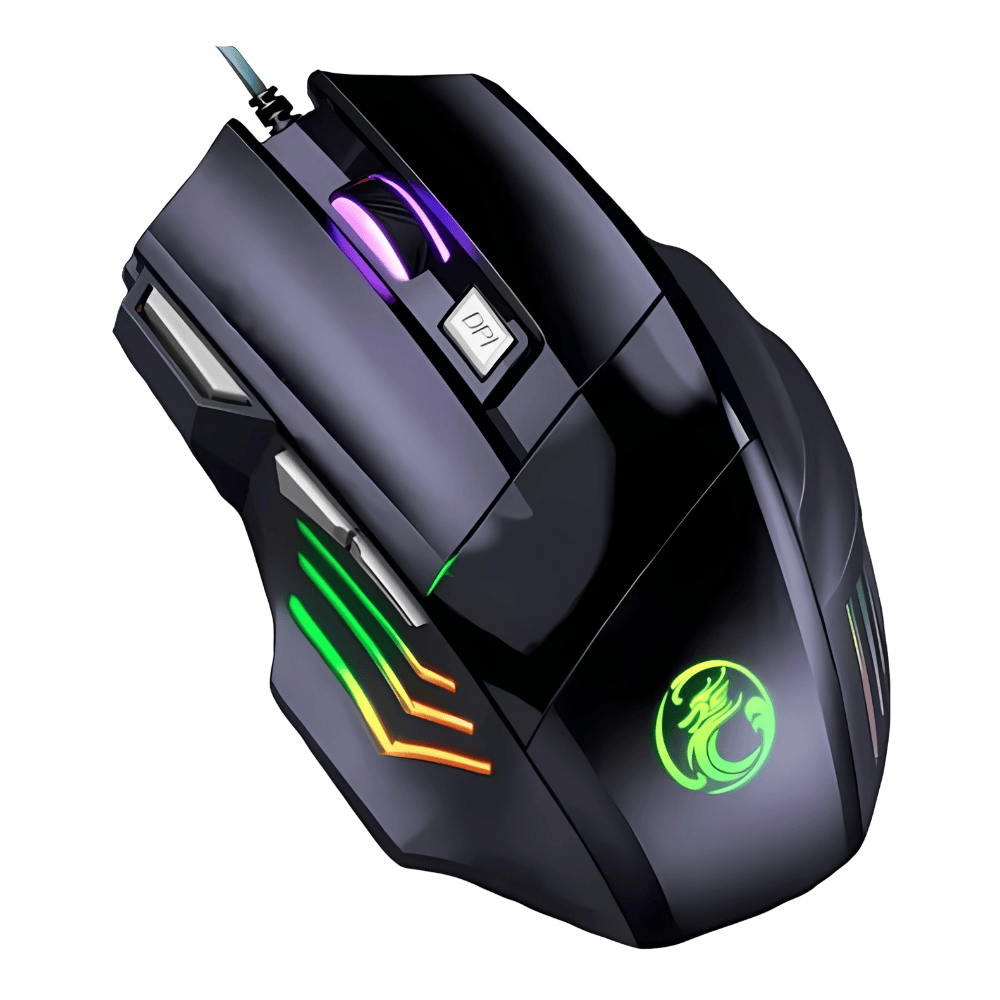 Mouse Gamer Para Jogo 3.200 Dpi Óptico Com Led Rgb Usb 7 Botões 4 Velocidades Dpi Ergométrico Casenn Preto