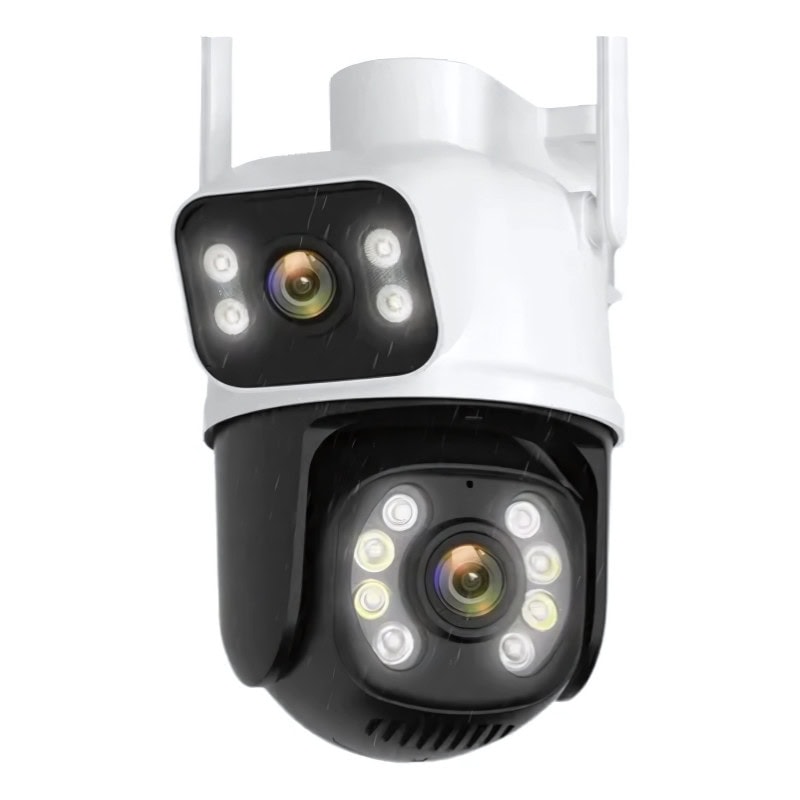 Kit Câmera Segurança Dome 2k 360 Prova D'agua Lente Dupla Cor Branco/preto + Cartão 64GB - Miniatura 2