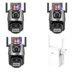Kit 3x Câmera de Segurança P11 EKS Wi-Fi 4K: Duas Lentes + Repetidor 230M  | Leve 3 Pague 2 - Miniatura 1